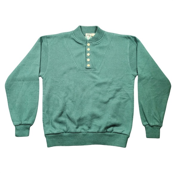 Appalachian Trail Other - Vintage 80s Appalachian Trail Green Henley Sweatshirt Sweater Mens Large Acrylic